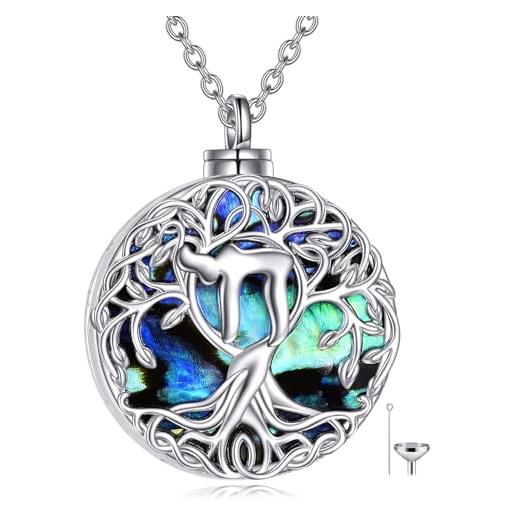 YFN collana con albero della vita, in argento sterling con ciondolo a forma di albero della vita, idea regalo per donne e ragazze, argento sterling, nessuna pietra preziosa