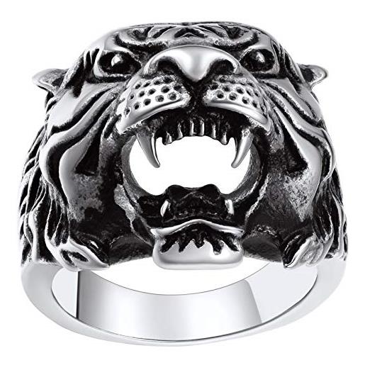 ChainsPro tigre anello personalizzato, vintage anello uomo argento, 09 us misura anelli uomo acciaio gioielli di moda, idee regalo per papà figlio fidanzato