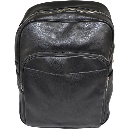 Malu Shoes zaino nero casual uomo borsa medio grande 13 pollici laptop portatile pu pelle zip capiente comodo