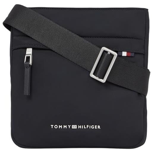 Tommy Hilfiger borsa a tracolla uomo signature mini crossover piccola, nero (black), taglia unica