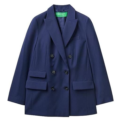 United Colors of Benetton giacca 20k6dw010, giacca donna, blu notte 252, 42