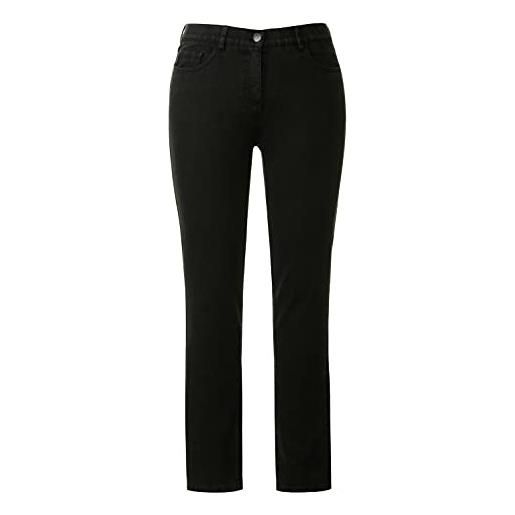 Ulla popken jeans skinny sarah, a 5 tasche, a vita alta pantaloni, nero, 38w / 32l donna