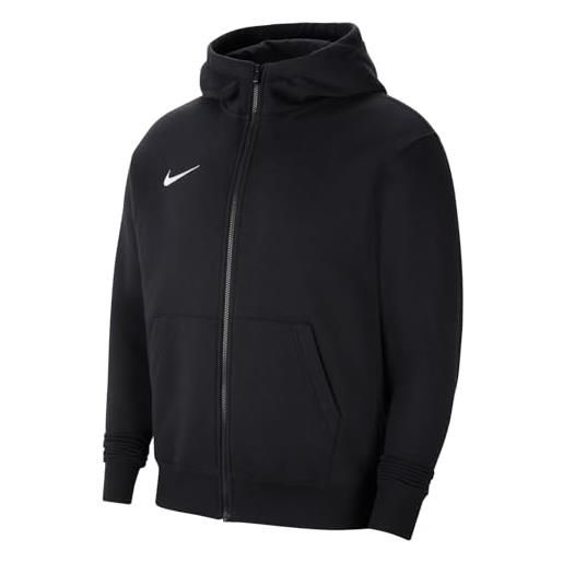 Nike cw6891 - felpa con cappuccio e zip, unisex - bambini, nero/bianco, l