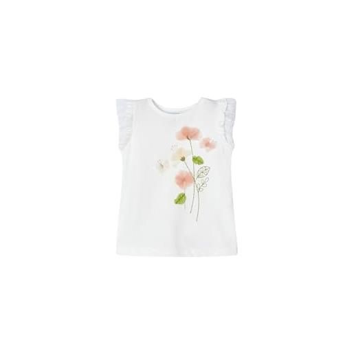 Mayoral shirt m/c fiori applicaz. Per bambine e ragazze ecru-nude 5 anni (110cm)