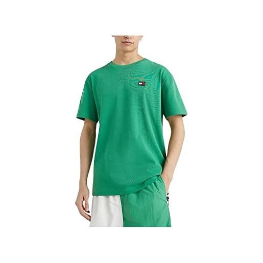 Tommy Hilfiger t-shirt uomo verde t-shirt casual con patch logo l