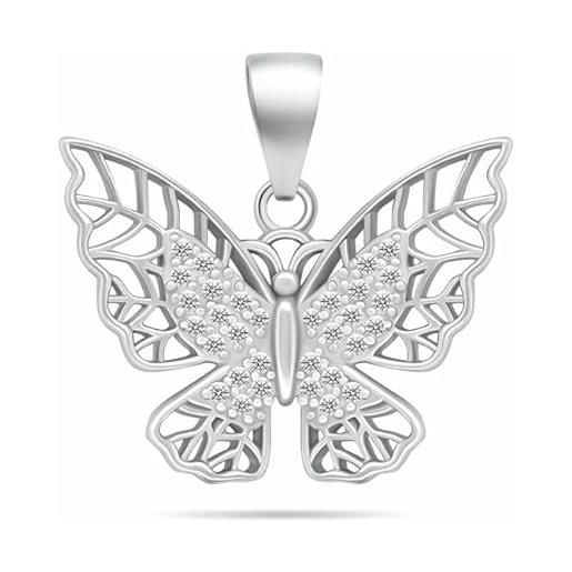Brilio ciondolo charming silver pendant butterfly pt34w sbs1125 marca, estándar, metallo, nessuna pietra preziosa