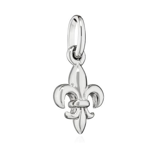 NKlaus ciondolo fleur-de-lis argento 925 12x7mm giglio francese amuleto 15365