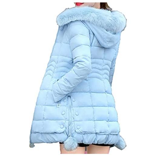 KeYIlowys giacca imbottita in cotone giacca invernale da donna di media lunghezza stile nuovo giacca imbottita in cotone collo in pelliccia giacca imbottita in cotone cappotto sottile snellente