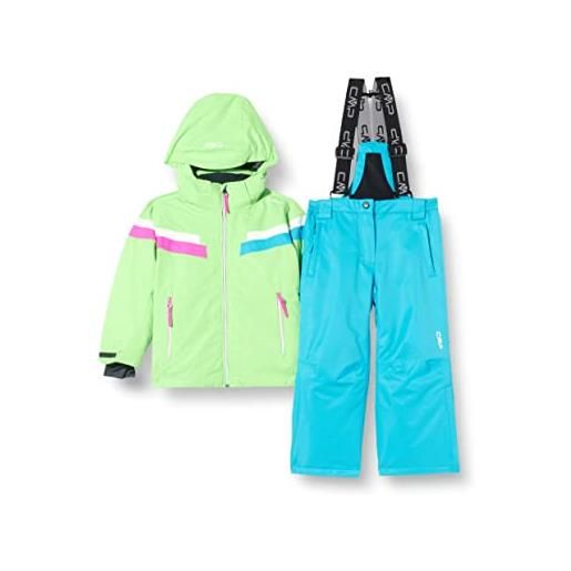 CMP set giacca e pantaloni g completo sportivo, verde (neon apple), 140 bambine e ragazze