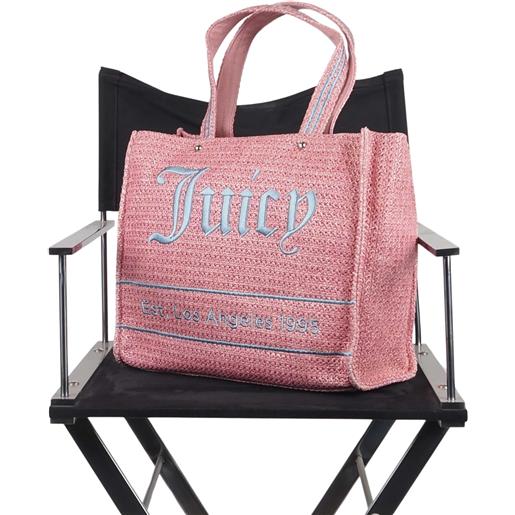 Juicy couture shopper in rafia straw pink