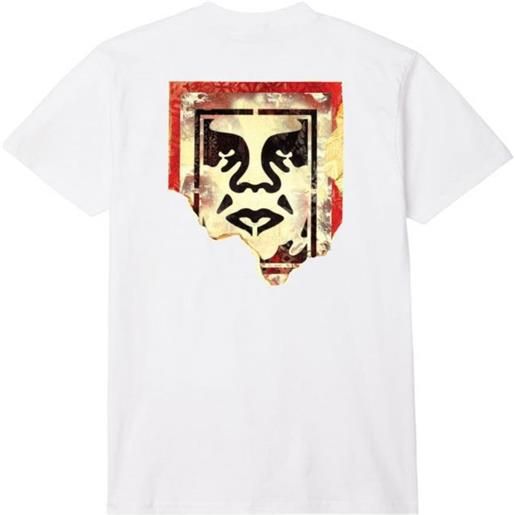 OBEY t-shirt ripped icon uomo white