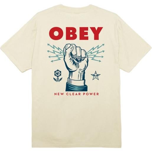 OBEY t-shirt new clear power uomo cream