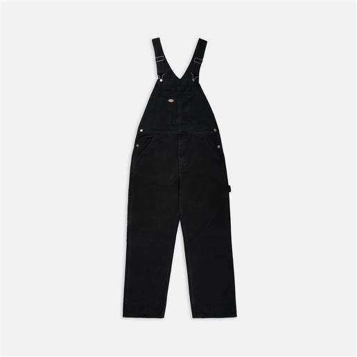 Dickies duck canvas bib overall stone washed black uomo