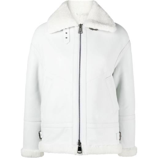 S.W.O.R.D 6.6.44 giacca in pelle con fodera in shearling - bianco
