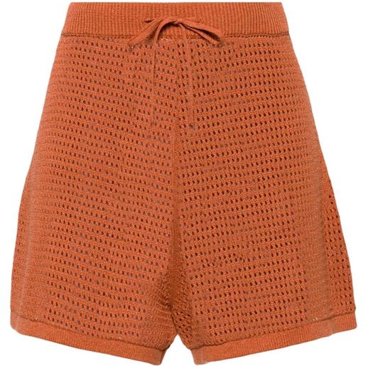 Nanushka shorts jael all'uncinetto - arancione