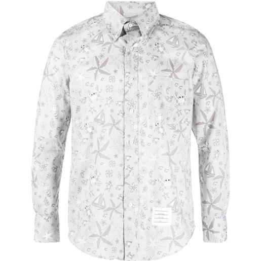Thom Browne camicia con stampa - grigio