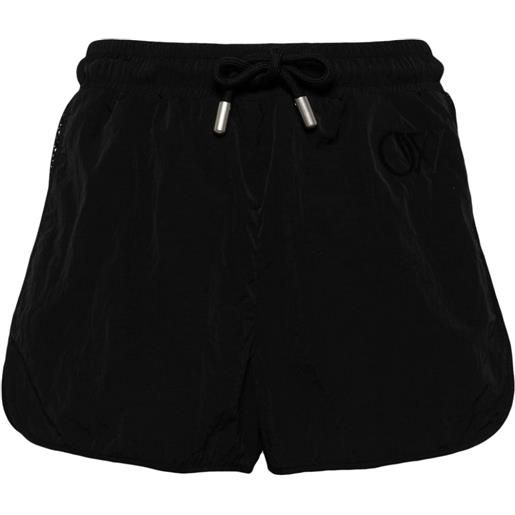 Off-White shorts sportivi con ricamo - nero