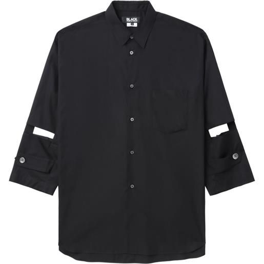 Black Comme Des Garçons camicia con design cut-out - nero