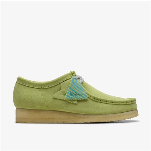 Clarks wallabee pale lime suede