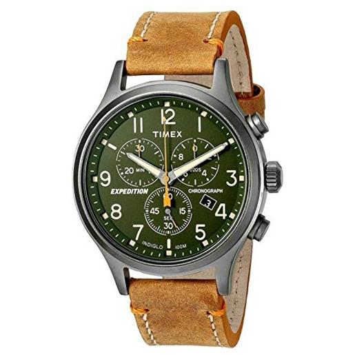 Timex orologio cronografo quarzo uomo con cinturino in pelle tw4b04400