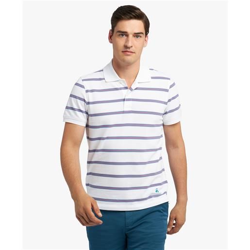 Brooks Brothers polo bianca a righe golden fleece in cotone bianco