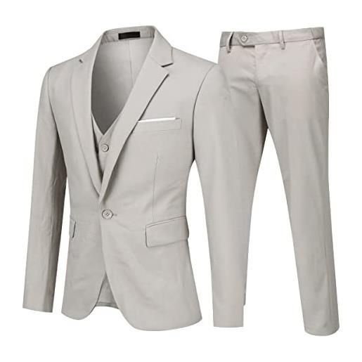Allthemen abito da uomo 3 pezzi completo da sposa slim fit giacca a un bottone formale blazer pantaloni gilet marina militare 3xl