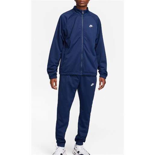 Nike m nk club pk trk suit blue/white tuta triacetato blu uomo