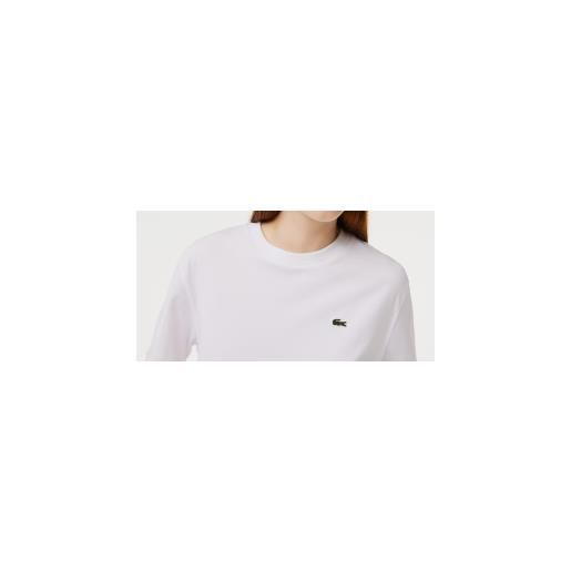Lacoste t-shirt m/m girocollo bianca relaxed fit donna