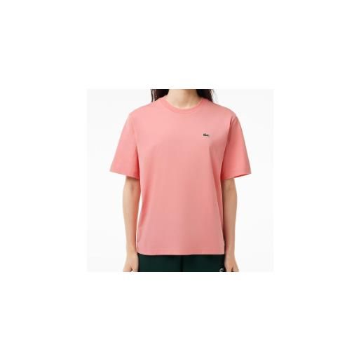 Lacoste t-shirt m/m girocollo rosa relaxed fit donna