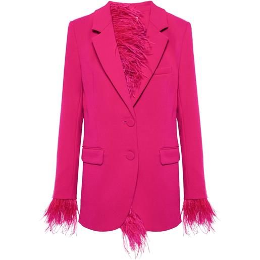 Michael Michael Kors blazer monopetto con finiture in piume - rosa