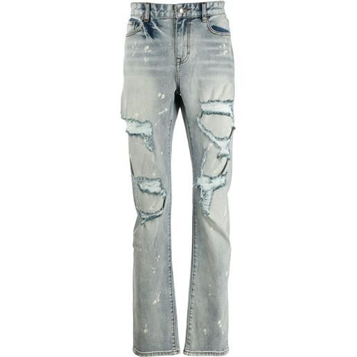 Haculla jeans slim con effetto vissuto - blu