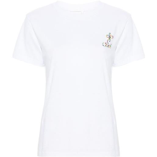 Chloé t-shirt con ricamo - bianco