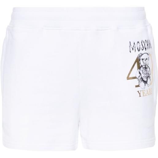 Moschino shorts con stampa teddy bear - bianco