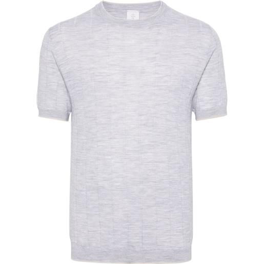 Eleventy t-shirt mélange a coste - grigio