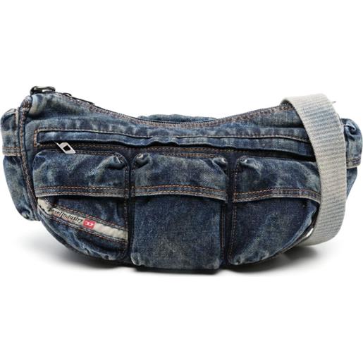 Diesel borsa a spalla re-edition travel 3000 denim - blu