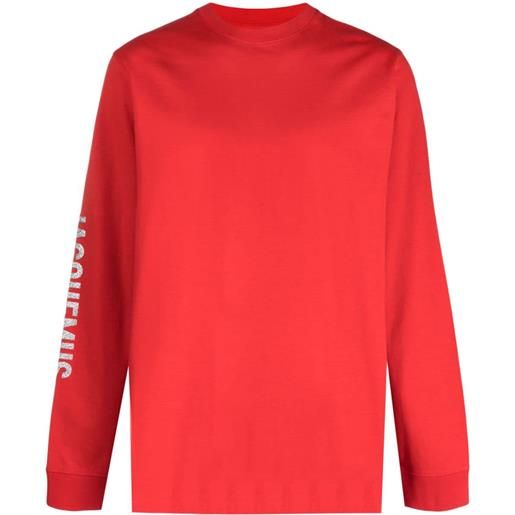 Jacquemus t-shirt a maniche lunghe con stampa - rosso