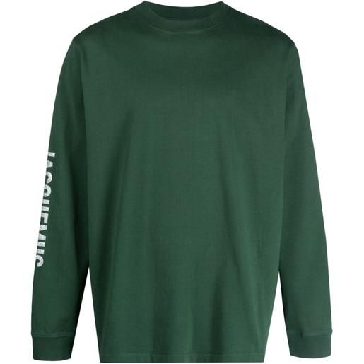 Jacquemus t-shirt a maniche lunghe con stampa - verde