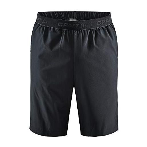 Craft core ess relaxed shorts, pantaloni da corsa uomo, nero, l