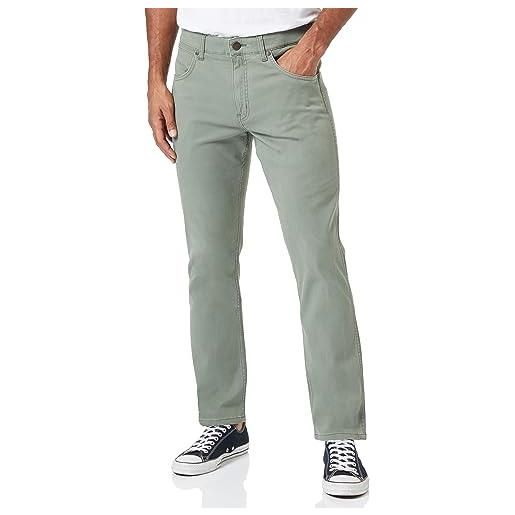 Wrangler greensboro jeans, verde (dusty olive), 38w / 32l uomo