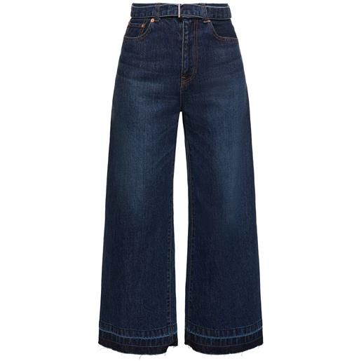 SACAI jeans larghi vita media in denim / cintura