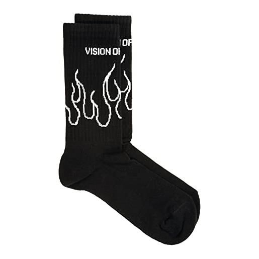 Vision of Super calze uomo flames nero, nero, taglia unica