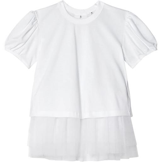 Noir Kei Ninomiya t-shirt con strato in tulle - bianco