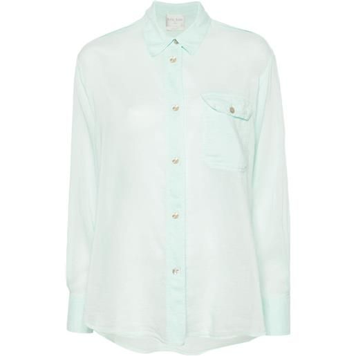 Forte Forte camicia semi trasparente con tasche - blu
