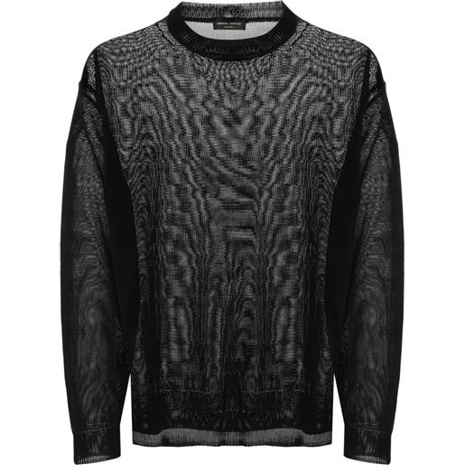 Roberto Collina maglione semi trasparente - nero