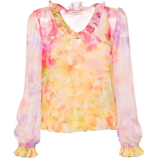 TWINSET blusa a fiori georgette - rosa