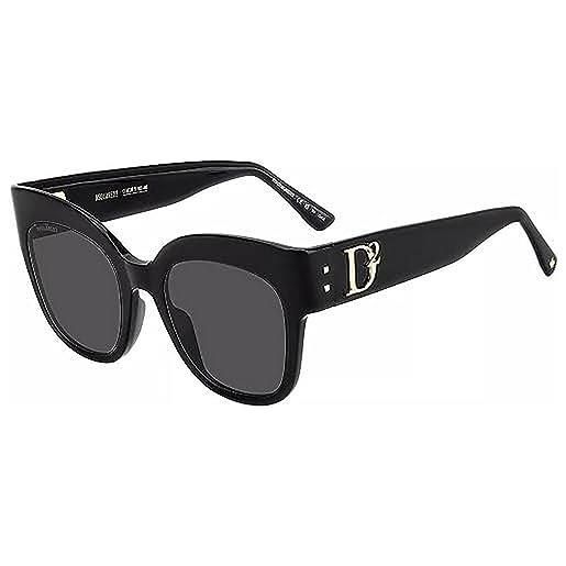 DSQUARED2 dsquared d2 0097/s occhiali da sole, 807/ir black, 53 unisex