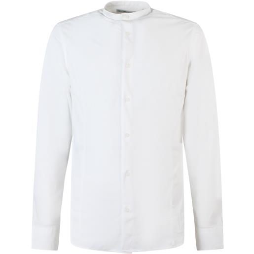 DANIELE ALESSANDRINI camicia bianca con collo coreano per uomo