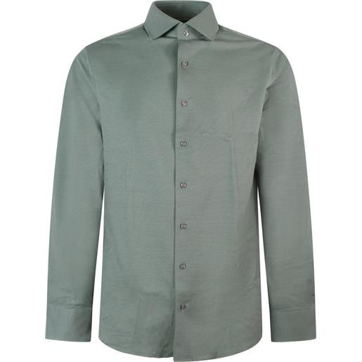 MICHAEL KORS camicia verde con mini logo per uomo