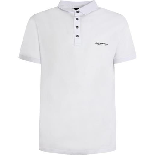 ARMANI EXCHANGE polo bianca con mini logo per uomo