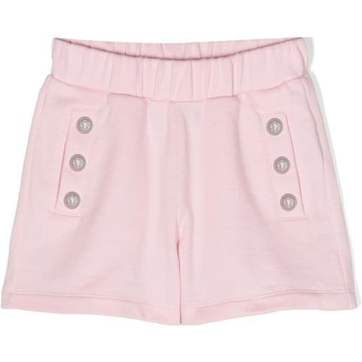 Balmain kids shorts in cotone rosa